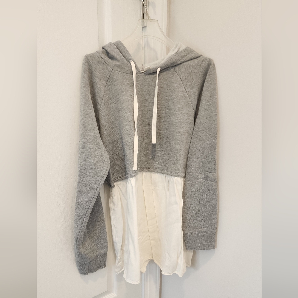 Gray and White Women's MATERNITY  Sweater